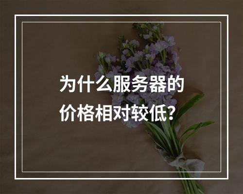 为什么服务器的价格相对较低?