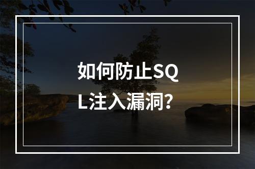 如何防止SQL注入漏洞?