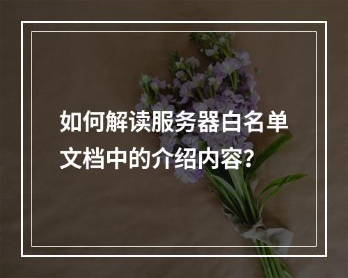 如何解读服务器白名单文档中的介绍内容?