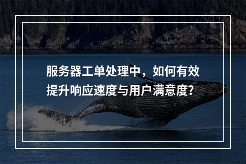 服务器工单处理中,如何有效提升响应速度与用户满意度?