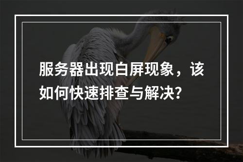 服务器出现白屏现象,该如何快速排查与解决?