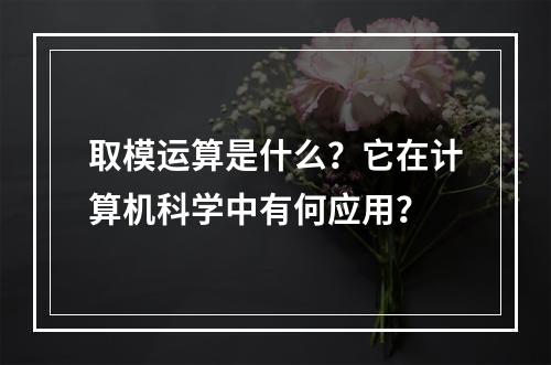 取模运算是什么?它在计算机科学中有何应用?