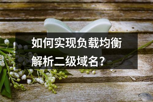 如何实现负载均衡解析二级域名?