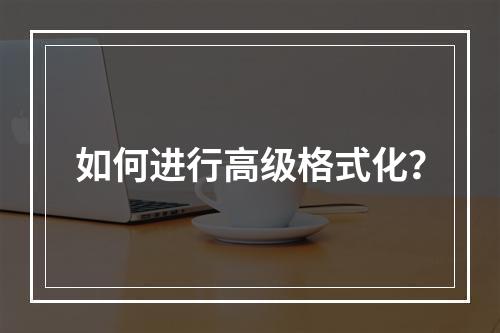 如何进行高级格式化?