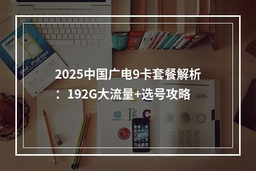 2025中国广电9卡套餐解析：192G大流量+选号攻略
