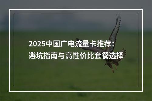 2025中国广电流量卡推荐：避坑指南与高性价比套餐选择