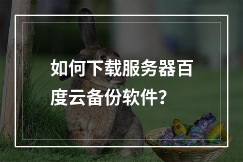 如何下载服务器百度云备份软件?