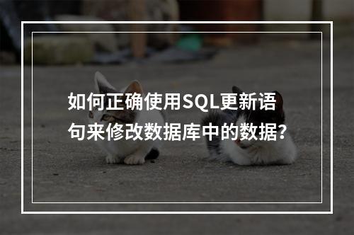 如何正确使用SQL更新语句来修改数据库中的数据?