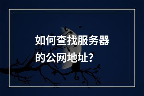 如何查找服务器的公网地址?