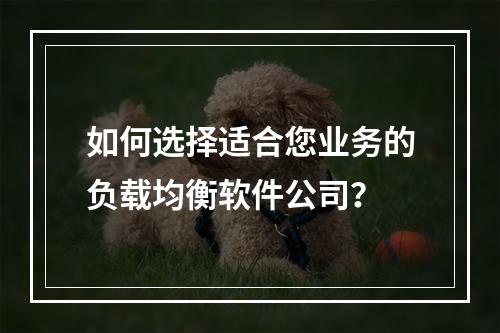 如何选择适合您业务的负载均衡软件公司?