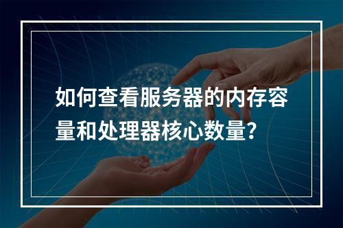 如何查看服务器的内存容量和处理器核心数量?