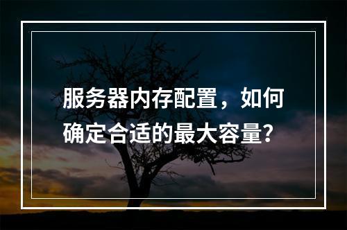 服务器内存配置,如何确定合适的最大容量?