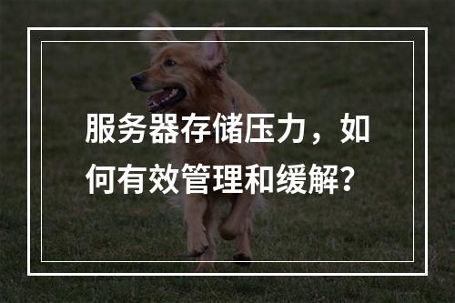 服务器存储压力,如何有效管理和缓解?