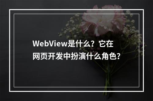 WebView是什么?它在网页开发中扮演什么角色?