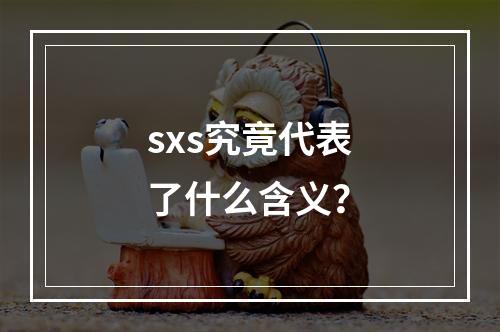 sxs究竟代表了什么含义?