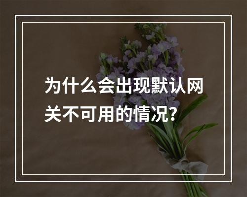 为什么会出现默认网关不可用的情况?