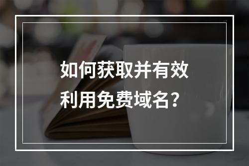 如何获取并有效利用免费域名?