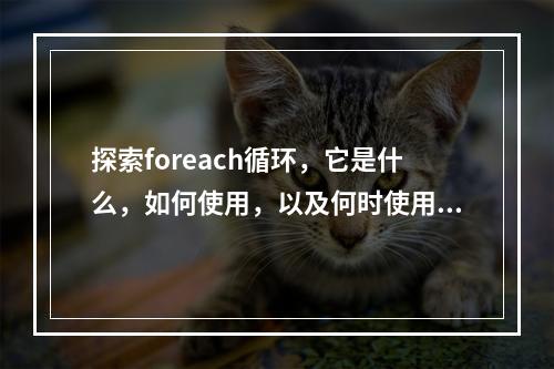 探索foreach循环,它是什么,如何使用,以及何时使用?