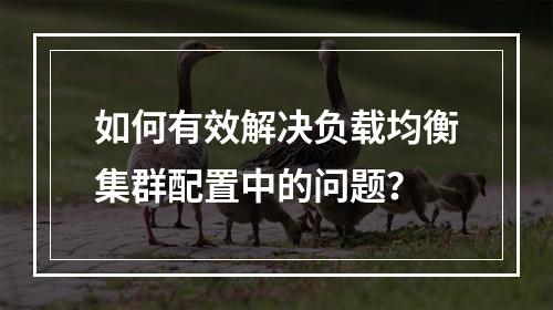 如何有效解决负载均衡集群配置中的问题?