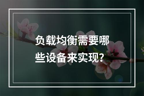 负载均衡需要哪些设备来实现?