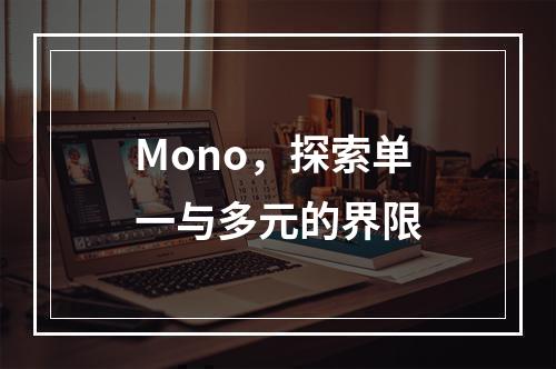 Mono,探索单一与多元的界限