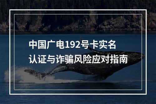中国广电192号卡实名认证与诈骗风险应对指南