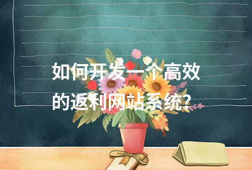 如何开发一个高效的返利网站系统?