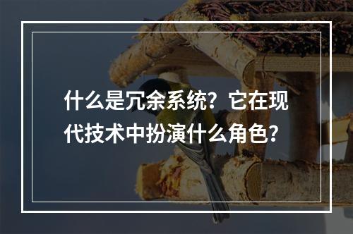 什么是冗余系统?它在现代技术中扮演什么角色?