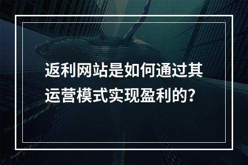 返利网站是如何通过其运营模式实现盈利的?