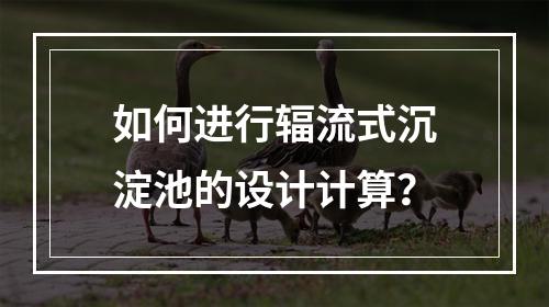 如何进行辐流式沉淀池的设计计算?