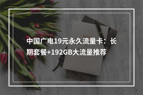 中国广电19元永久流量卡：长期套餐+192GB大流量推荐
