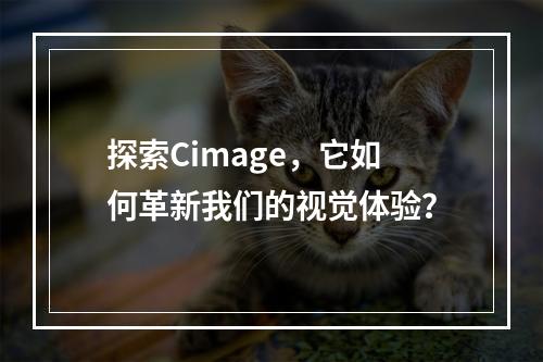 探索Cimage,它如何革新我们的视觉体验?
