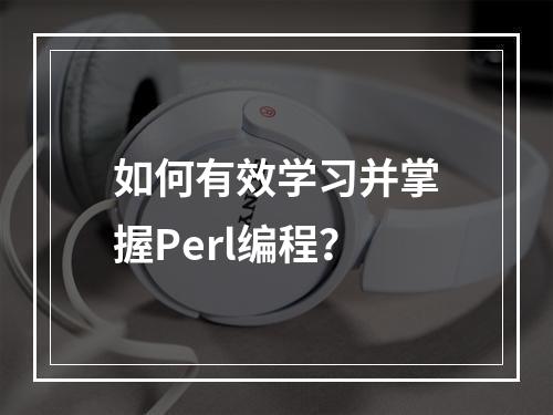 如何有效学习并掌握Perl编程?