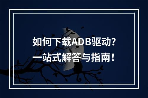 如何下载ADB驱动?一站式解答与指南!