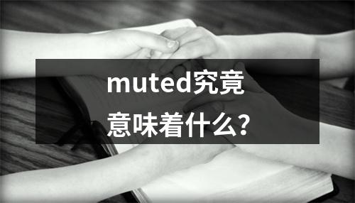 muted究竟意味着什么?