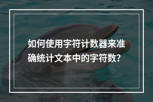 如何使用字符计数器来准确统计文本中的字符数?