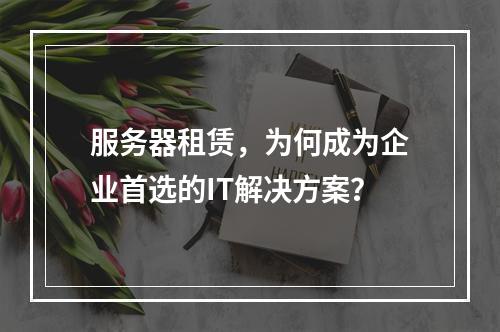 服务器租赁,为何成为企业首选的IT解决方案?