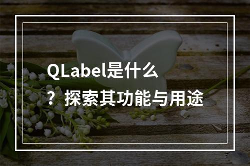 QLabel是什么?探索其功能与用途