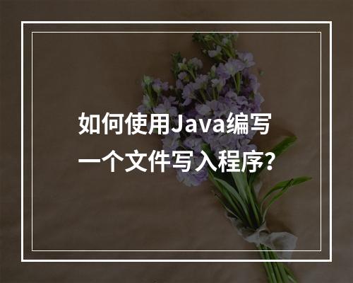 如何使用Java编写一个文件写入程序?
