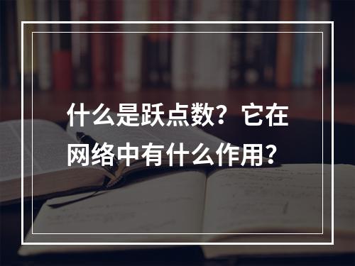 什么是跃点数?它在网络中有什么作用?