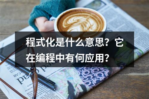 程式化是什么意思?它在编程中有何应用?