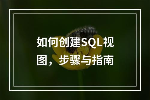 如何创建SQL视图,步骤与指南