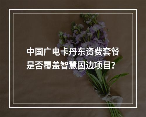 中国广电卡丹东资费套餐是否覆盖智慧固边项目？