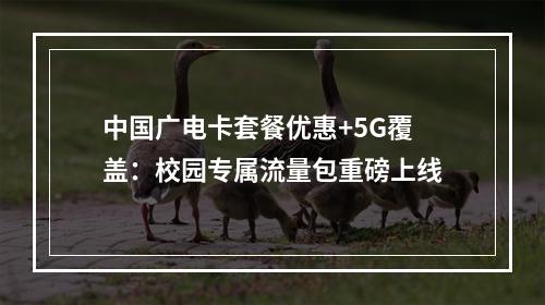 中国广电卡套餐优惠+5G覆盖：校园专属流量包重磅上线