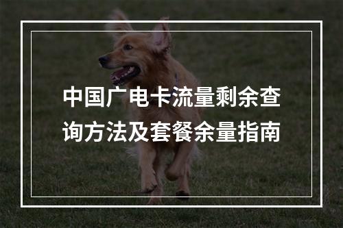 中国广电卡流量剩余查询方法及套餐余量指南