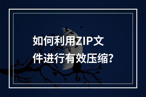 如何利用ZIP文件进行有效压缩?