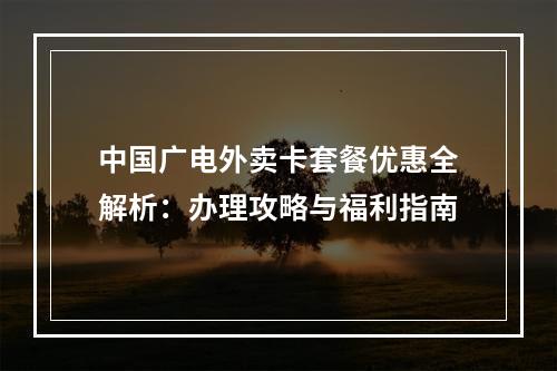中国广电外卖卡套餐优惠全解析：办理攻略与福利指南