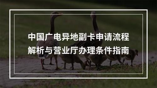 中国广电异地副卡申请流程解析与营业厅办理条件指南