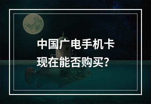 中国广电手机卡现在能否购买？
