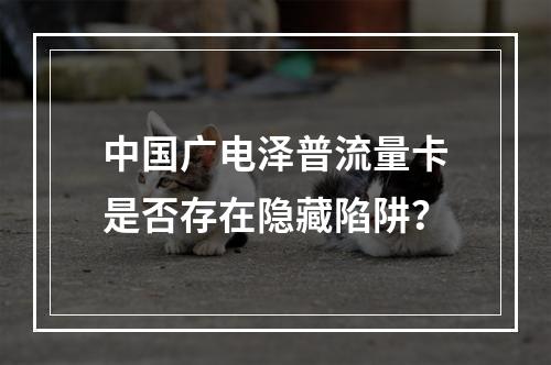 中国广电泽普流量卡是否存在隐藏陷阱？